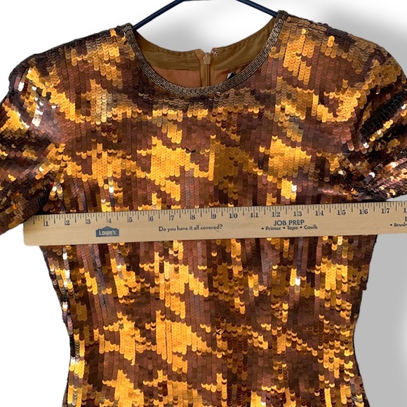 AJ BARI | ✨ VINTAGE ✨ Houndstooth Sequined Cocktail Dress Size 4 - Picture 10 of 14